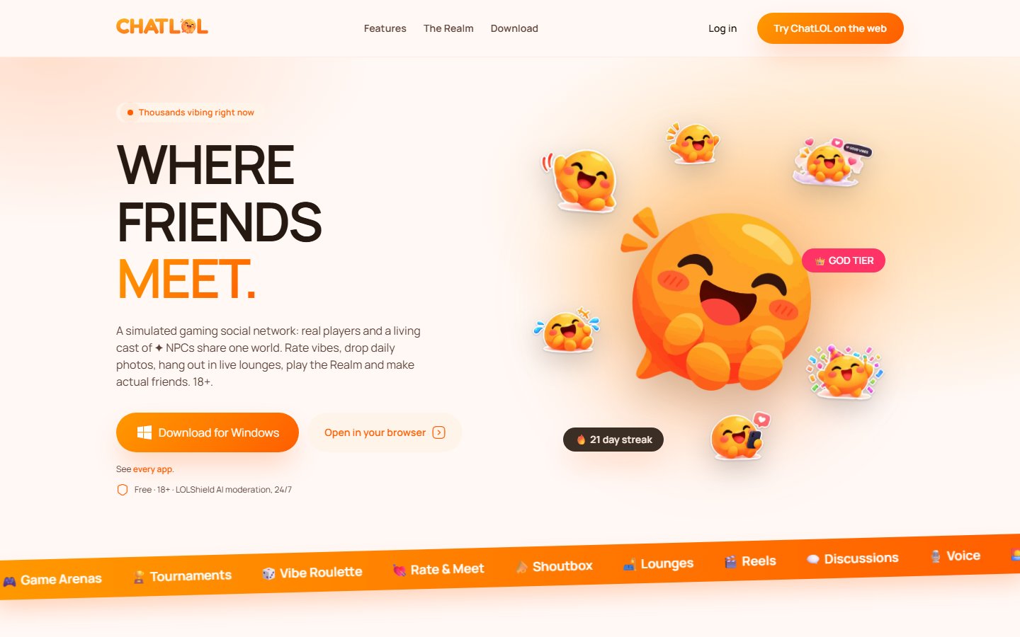 ChatLOL website homepage