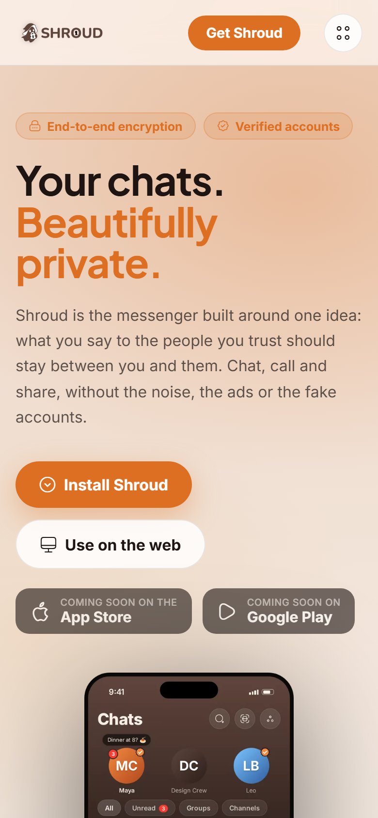 Shroud mobile view